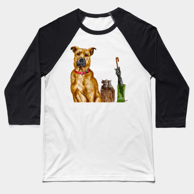 Black mouth cur dog breed drawing Baseball T-Shirt by Nalidsa